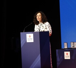 La presidenta de la Cruz Roja Española (CRE), María del Mar Pageo, durante su intervención